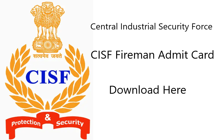 CISF Fireman Admit Card